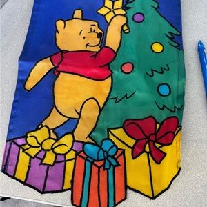 Colorful Winnie the Pooh Christmas Flag
